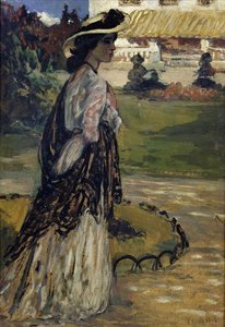 Donna in un parco
